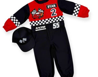 Fast One Birthday Suit - Race Car Birthday Toddler Outfit - Kids Racing Jumpsuit - Halloween Costume