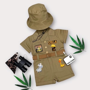 Personalized Safari Outfit for Toddler - Baby Safari Costume - Wild One Birthday Outfit - Halloween Costume