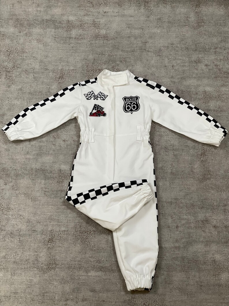 White Racing Suit Custom Personalized Embroidered Unisex Etsy