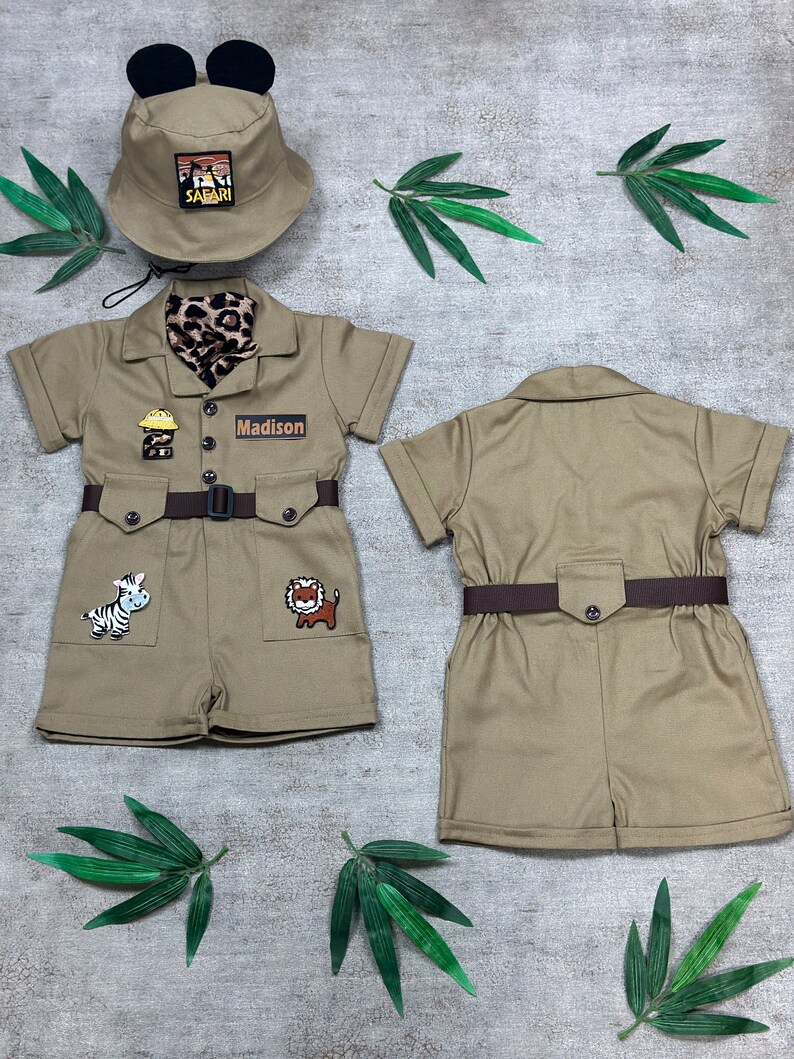 Tenue Safari personnalisée pour bébé Chapeau Safari Déguisement Mickey Mouse pour tout-petit 12-24-36 mois Déguisements Safari Halloween pour tout-petits image 8