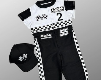 Fast One Birthday Suit - Race Car Birthday Toddler Outfit - Kids Racing Jumpsuit - Halloween Costume