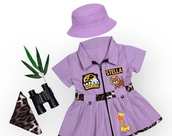 Personalized Safari Dress – Wild One Birthday – Toddler Safari Outfit – Halloween Costume – Safari Baby Shower