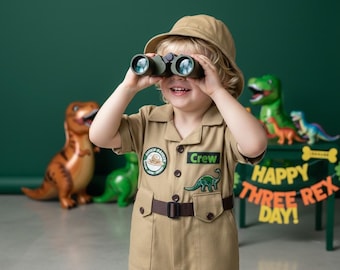 Costume da esploratore dinosauro per bambini - Completo safari per bambini - Compleanno Two Rex - Costume di Halloween