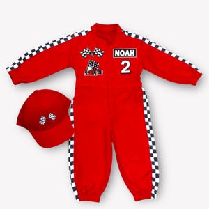 Racing Birthday Outfit for Boys  - Custom Named Race Car Costume - Halloween Costume - Two Fast Birthday Outfit - 1st Birthday Gift