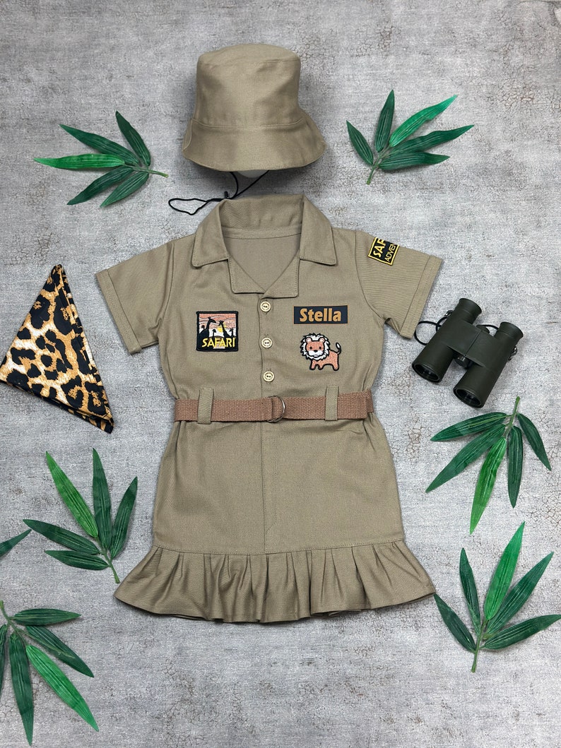 Safari Dress Fancy Safari Costume for Adventurer Girls Safari Guide Safari Explorer Safari Adventure Concept Birthday Halloween christmas image 9