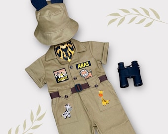 Personalized Safari Outfit for Toddler - Baby Safari Costume - Wild One Birthday Outfit - Halloween Costume