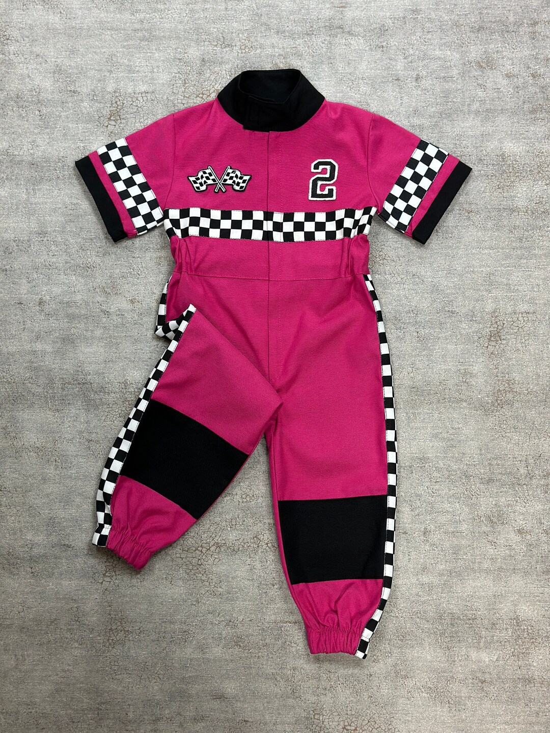 Dark Pink Short Sleeve Custom Personalized Unisex Racing Suit for