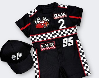 Fast One Birthday Suit - Race Car Birthday Toddler Outfit - Kids Racing Jumpsuit - Halloween Costume
