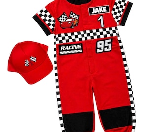 Fast One Birthday Outfit - Race Car Birthday Toddler Costume - Kids Racing Jumpsuit - Track Suit