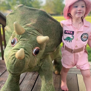 Pink Fancy Dinosaur Safari Costume for Adventurer Kids - Jurassic Girl Concept for Photo Props  halloween costume christmas