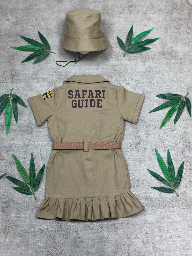 Safari Dress Fancy Safari Costume for Adventurer Girls Safari Guide Safari Explorer Safari Adventure Concept Birthday Halloween christmas image 2