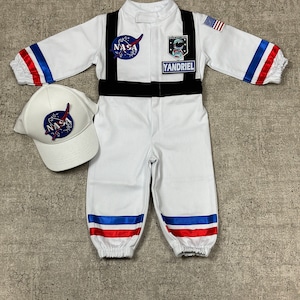 Personalized White Long Astronaut Kids Costume Space Baby Jumpsuit Toddler Space Themed Birthday Party Suit Astronaut Themed Outfit image 7