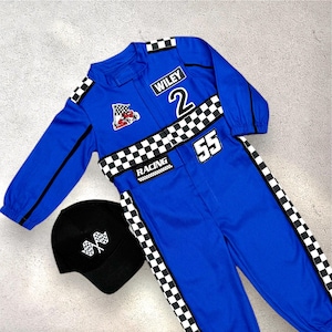 Two Fast Birthday Outfit - Race Car Driver Costume - Kids Racing Jumpsuit - Blue Racer Outfit - Halloween Costume