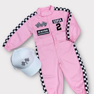 Pink Race Car Driver Costume – Two Fast Birthday Outfit – Personalized 1st Birthday Outfit - Toddler Halloween Costume - Fast One Birthday
