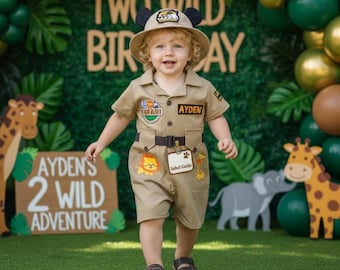 Personalized Safari Outfit for Toddler - Wild One Birthday Safari Costume - Two Wild Suit