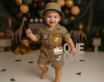 Personalized Safari Outfit for Toddler Baby Safari Costume Wild One  Birthday Outfit Halloween Costume