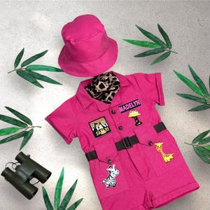 Personalized Safari Costume for Baby & Toddler - Wild One Birthday Safari Outfit - Halloween Kids Costume - Kids Safari Jumpsuit