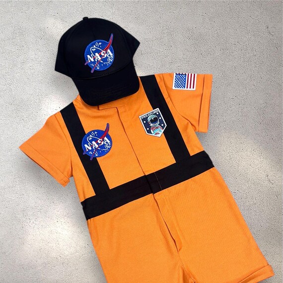 Costume da astronauta corto arancione personalizzato Tuta