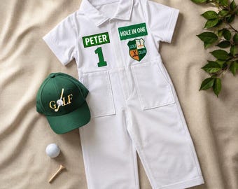 Personalized Toddler Golf Outfit, Hole In One Birthday, Baby Golf Caddy Suit, Caddie Uniform