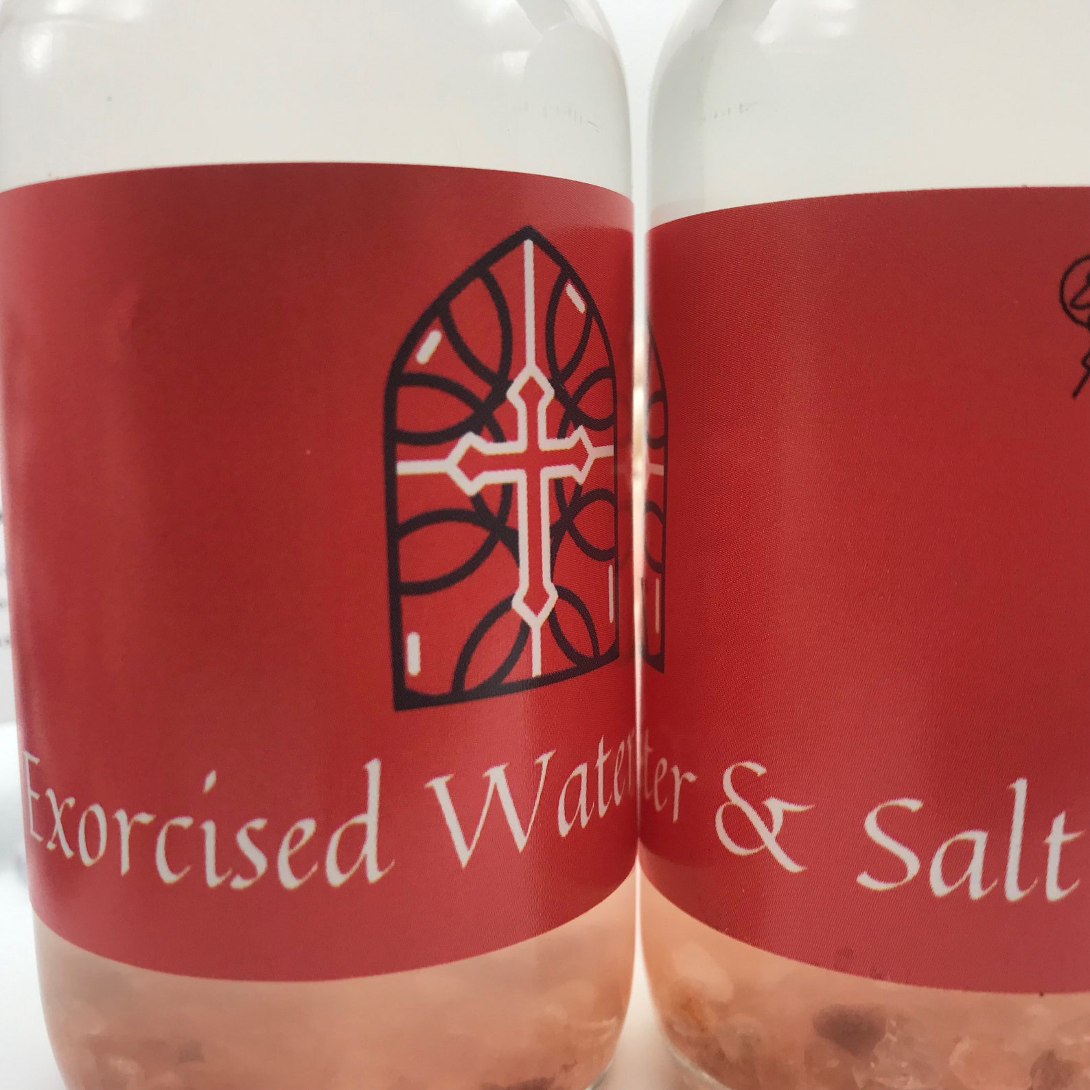 Exorcised Holy Water & Salt 2x Glass Bottles Etsy