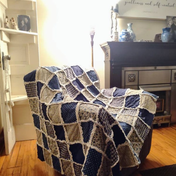 Custom Rag Quilts, You Choose Size and Colors