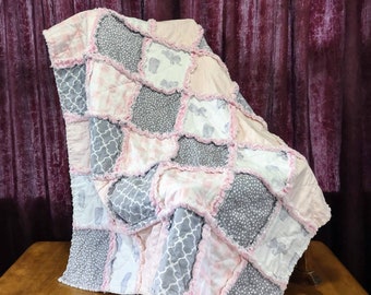 Sweet Baby Girl Rag Quilt, Crib Size, Limited Quantity Available!