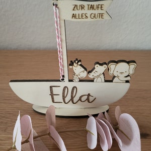 Personalized money gift for baptism birthday Birth Noah's Ark wood Communion confirmation image 2