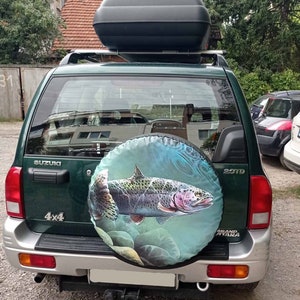Fish 15&quot; 16&quot; 17&quot; Made With Your Size Soft Spare Wheel Tire Cover