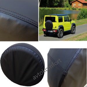 Custom Made Size Black 15&quot; 16&quot; 17&quot; Tire Spare Wheel Cover Double Stitches