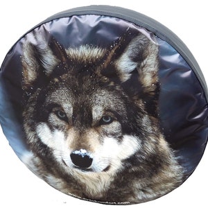 Hunting Wolf 15&quot; 16&quot; 17&quot; Made With Your Size Soft Spare Wheel Tyre Cover