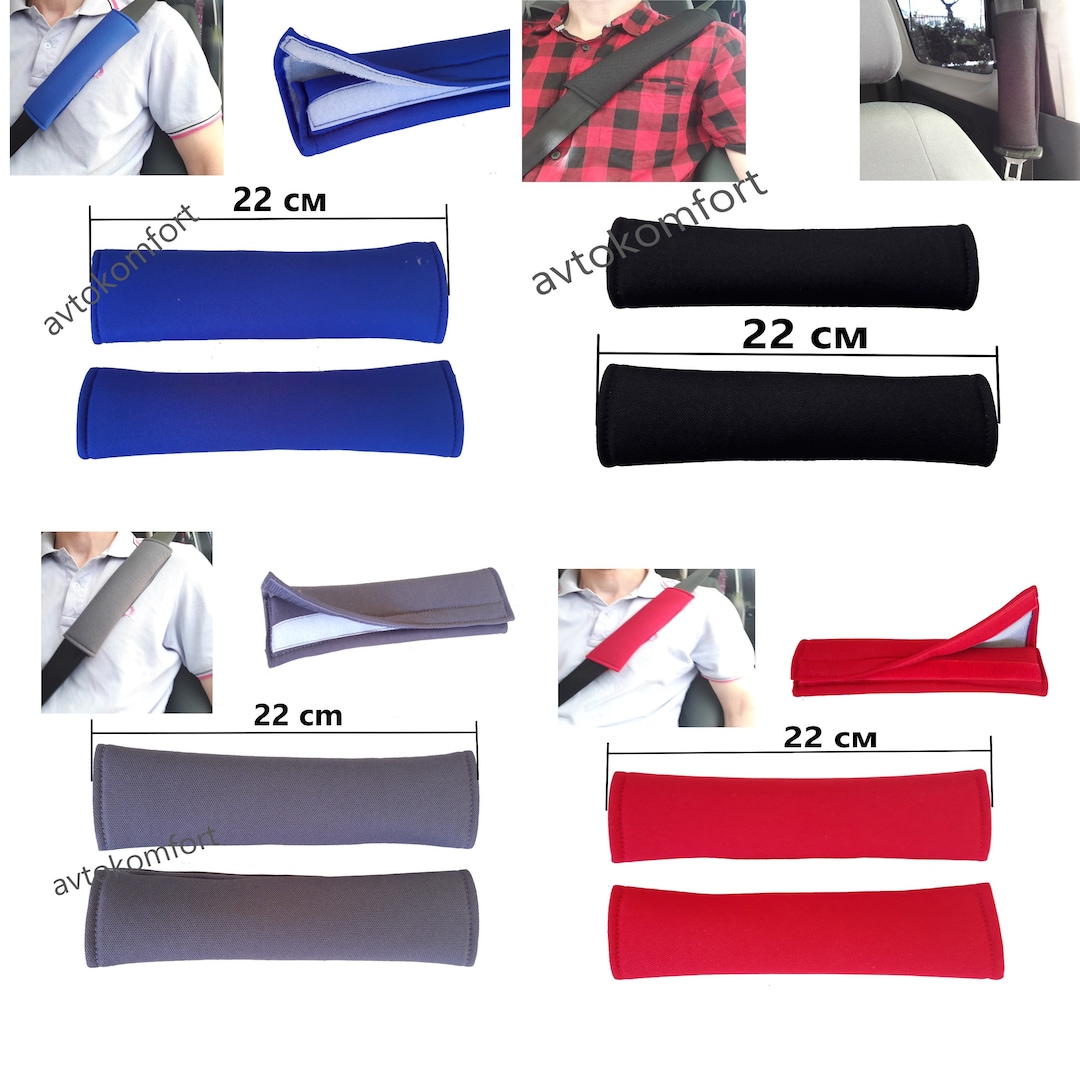 2 Ps Black Red Blue Car Auto Soft Seat Belt Protectors Etsy