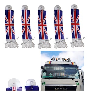5 Pieces National Flag UK For Front Windscreen Shield Truck Lorry Cars