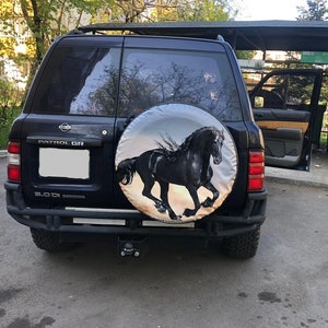 Black Horse 15&quot; 16&quot; 17&quot; Made With Your Size Soft Spare Wheel Tire Cover