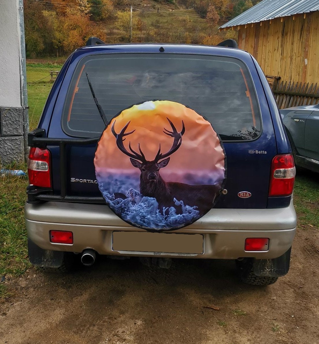 Discover Deer Sunset Made With Your Size Soft Spare Wheel Tire Cover