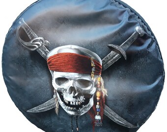 Pirate Girl Skull Spare Tire Cover Fits 26.5-28.5 Inch R15 ZW1018G3