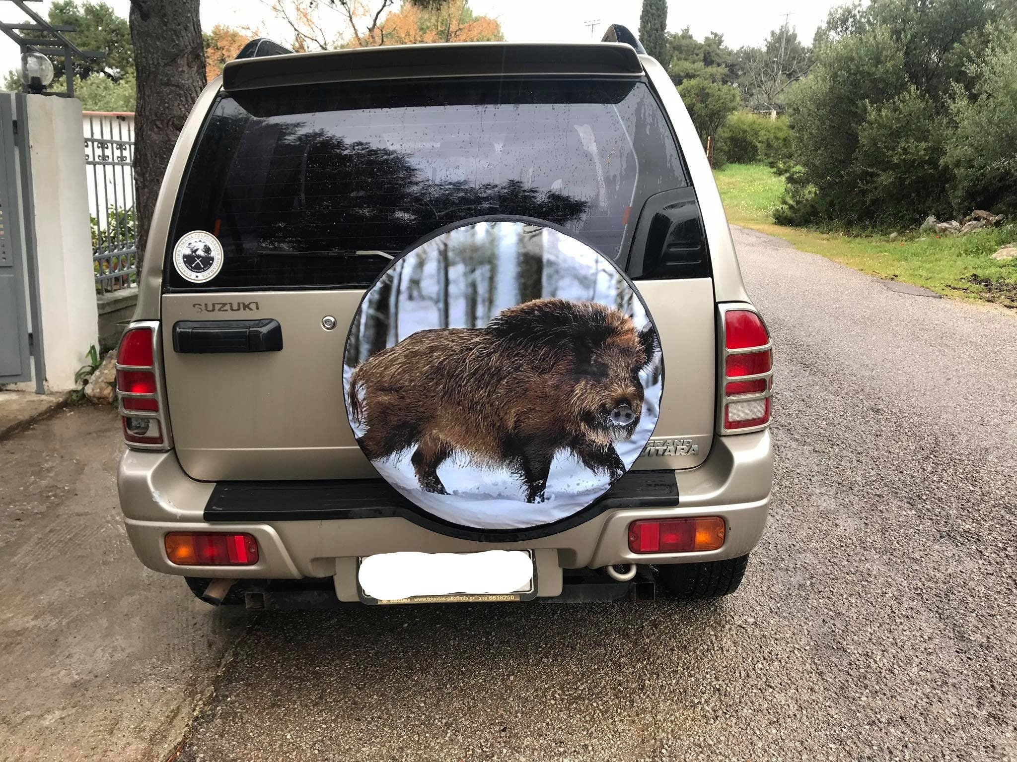 Discover Boar Hunting  15" 16" 17" Made With Your Size Soft Spare Wheel Tire Cover