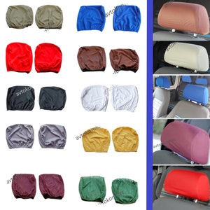 Set mit 2 Ps Schwarz Рed Blau Braun Beige Weiß Grau Kopfstützen Bezüge für Auto Van Bus Fünf Kopfstütze Universal
