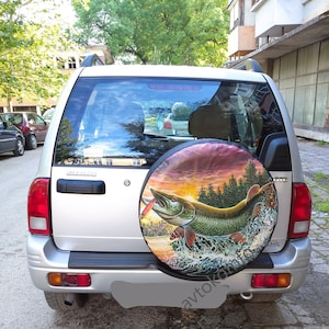 Fish 15&quot; 16&quot; 17&quot; Made With Your Size Soft Spare Wheel Tire Cover