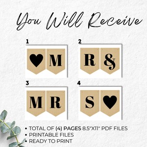 Mr and Mrs Banner Printable, Wedding Banner, Wedding Sign, Rustic ...