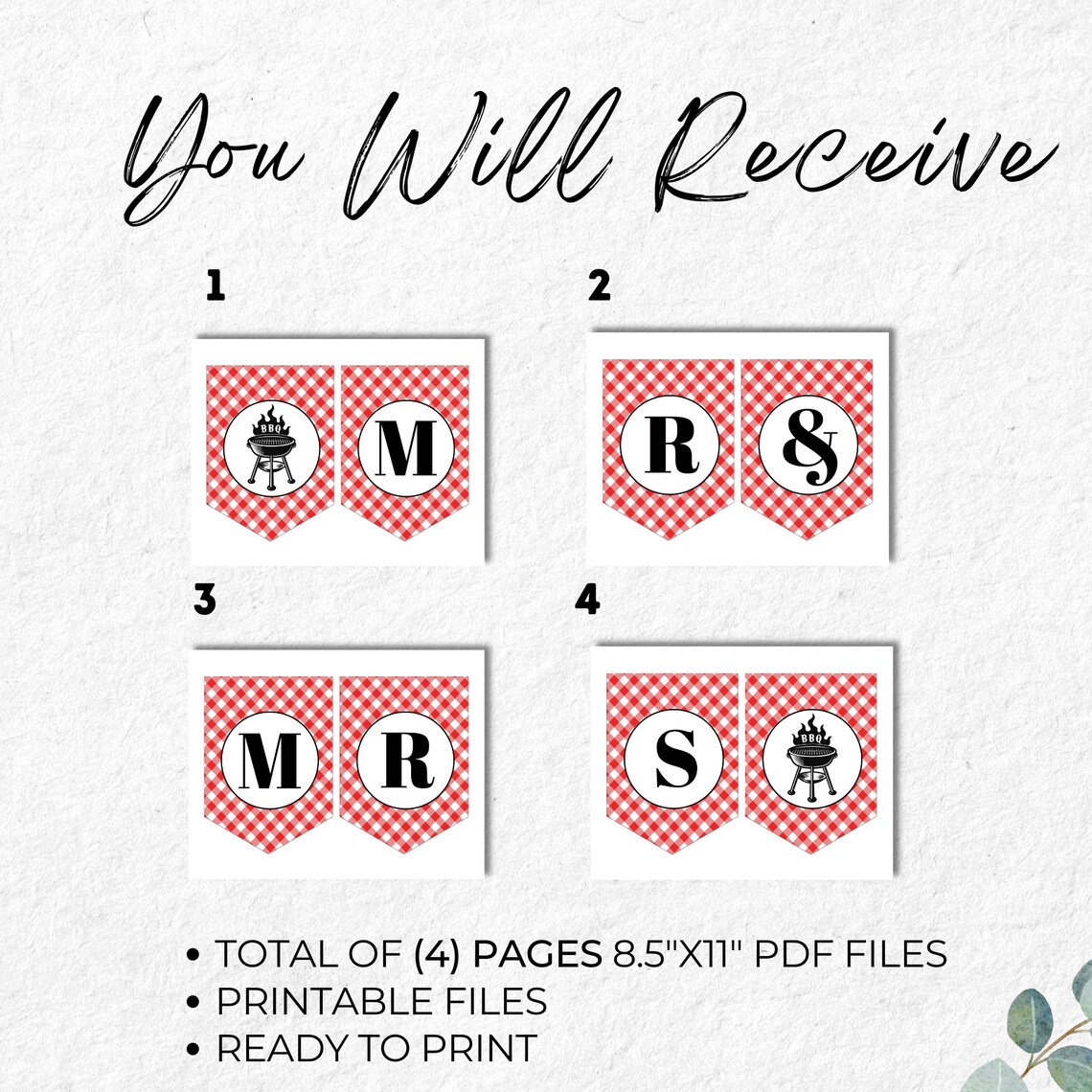 BBQ Theme Mr and Mrs Banner Printable, Wedding Banner, Wedding Sign ...