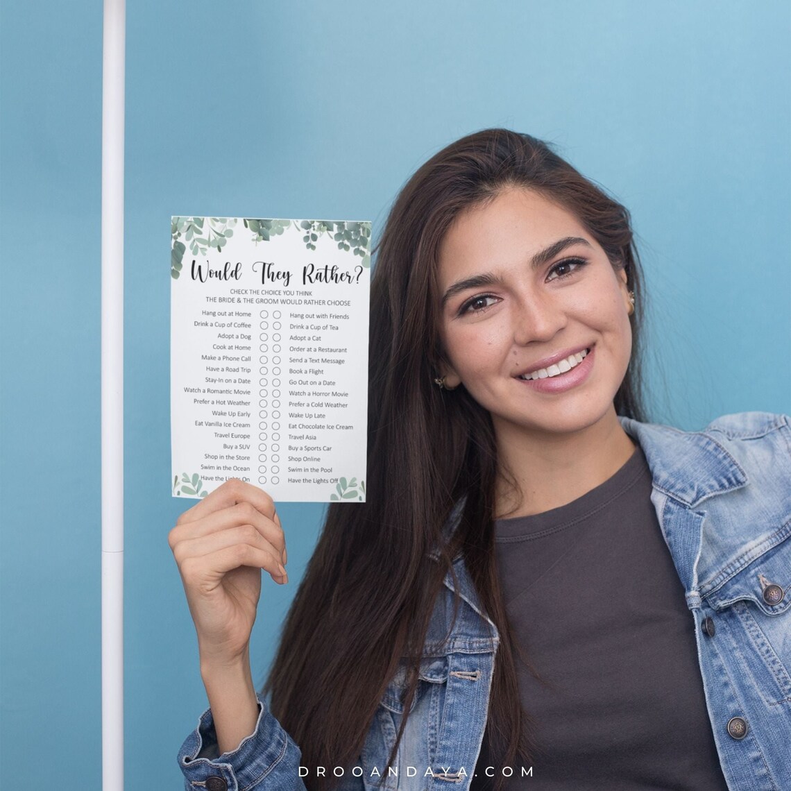 Would You Rather Wedding Game, Wedding Games for Guests, Wedding