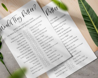 Would You Rather Wedding Game, Wedding Games for Guests, Wedding Reception Games, Wedding Reception Games, Wedding Printable