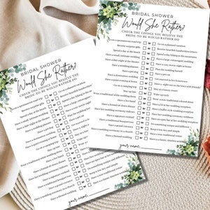 Would She Rather Bridal Shower Game, Would She Rather Games, Would She Rather Bridal, Would She Rather Bridal Shower Questions, Bridal