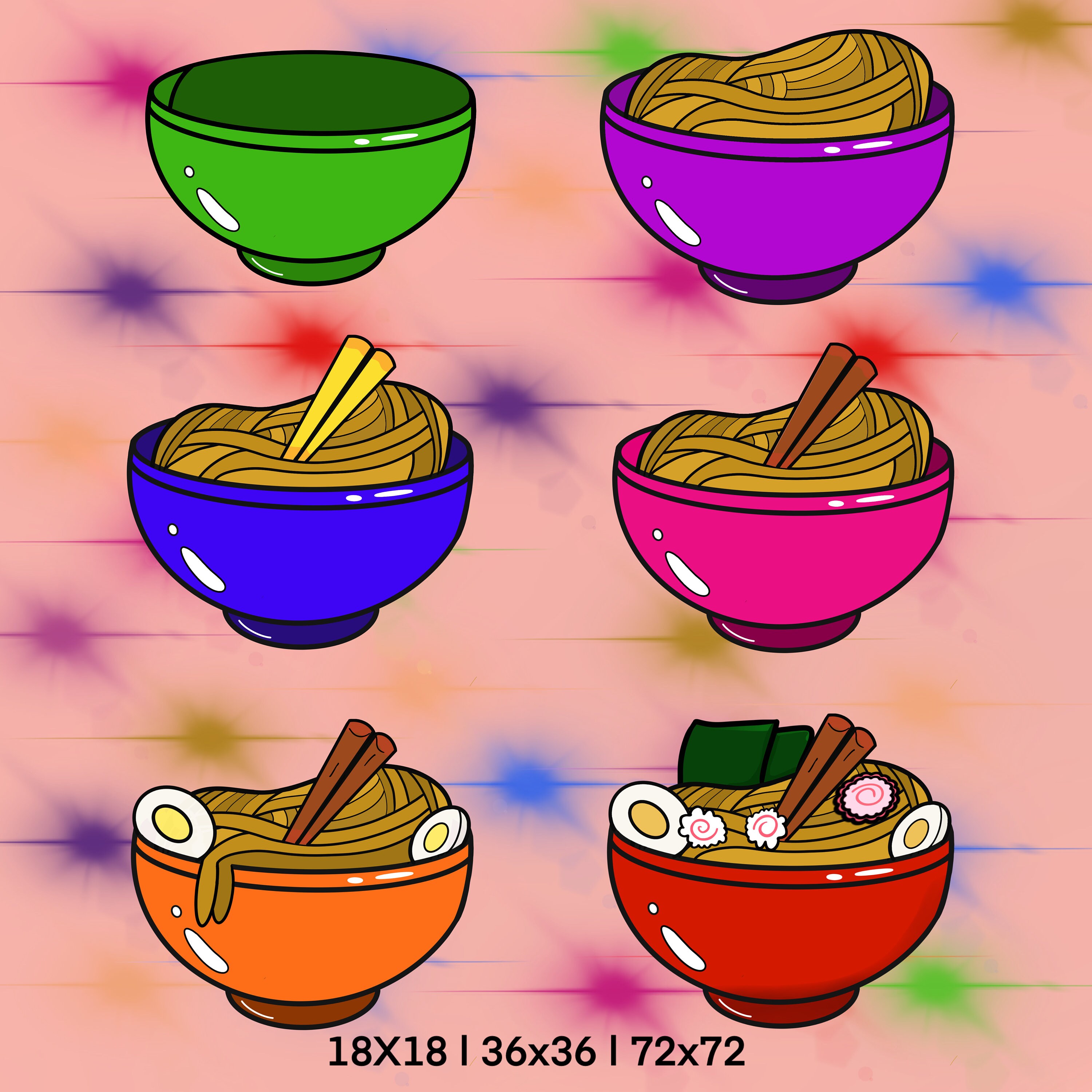 Ramen Bowl Twitch/discord Sub Badges/bit Badges Etsy