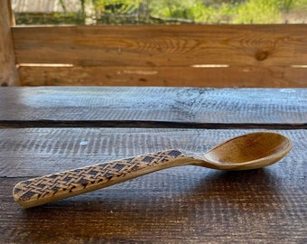 Handmade Wooden Spoon with Engraving #12
