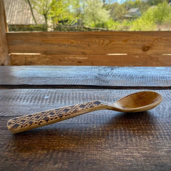 Handmade Wooden Spoon with Engraving #12