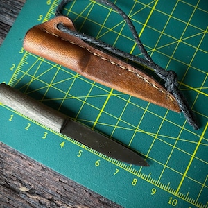 Cuchillo pequeño hecho a mano cuello cuchillo de bolsillo Viking Rus recreación 144 imagen 10