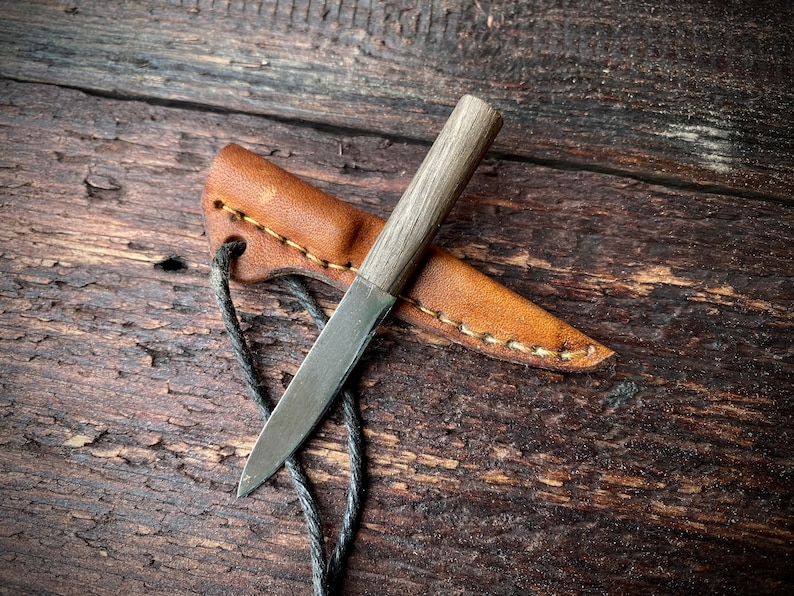 Cuchillo pequeño hecho a mano cuello cuchillo de bolsillo Viking Rus recreación 144 imagen 7