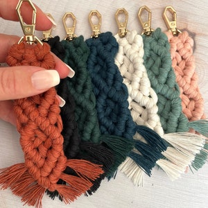 Boho Macrame Keychain, Keyfob Keychain, Handmade Keychain