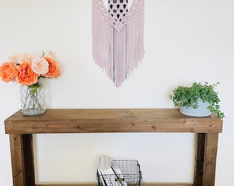 Handmade Macrame Wall Hanging: Peekaboo Color Fiber Art